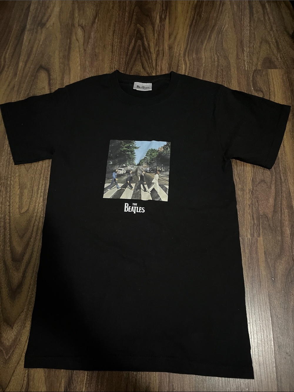 The Beatles Black Tee with Abbey Road Photo Panel